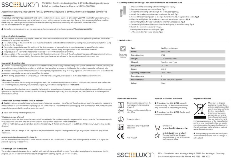 SSC-LUXon 990070716 Assembly & operating instructions