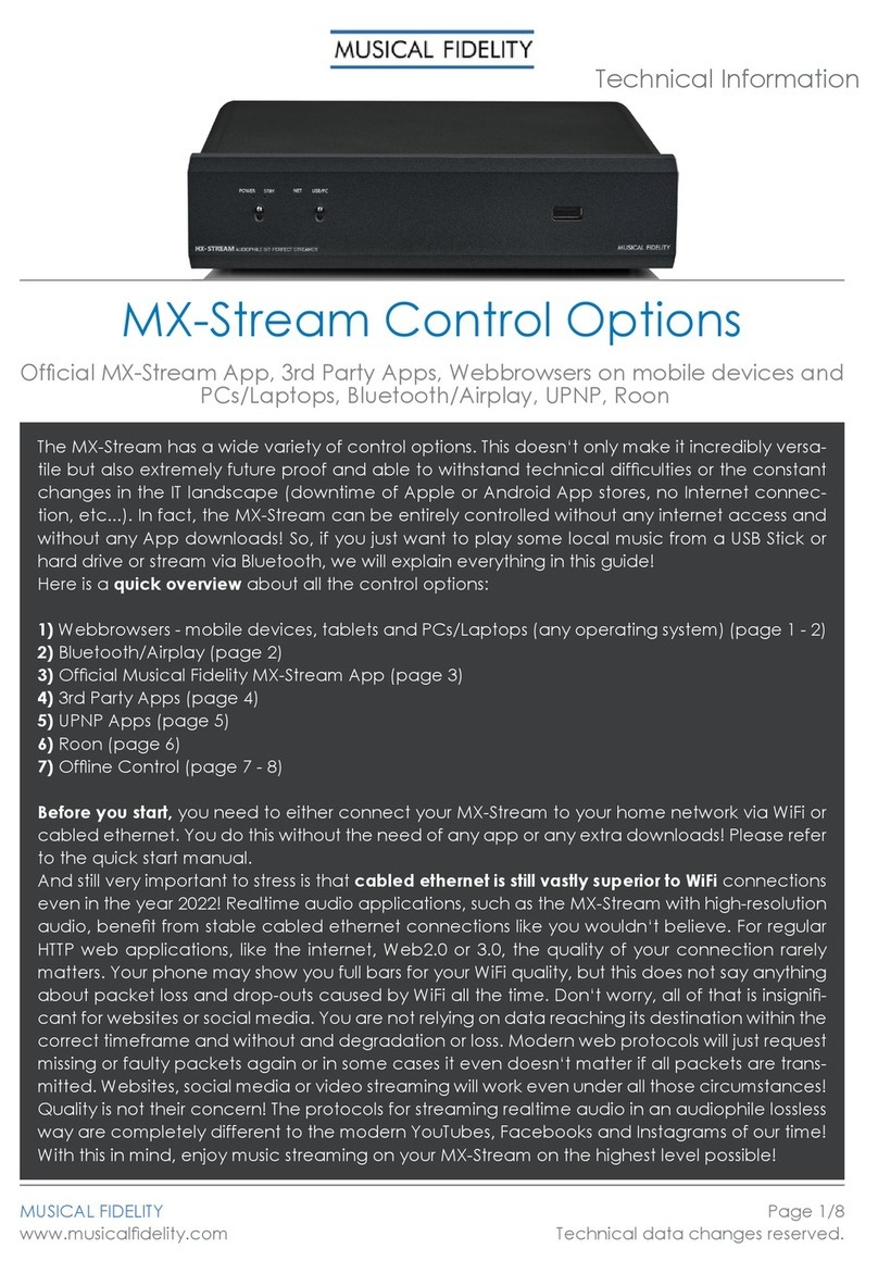 Musical Fidelity MX-Stream Manual