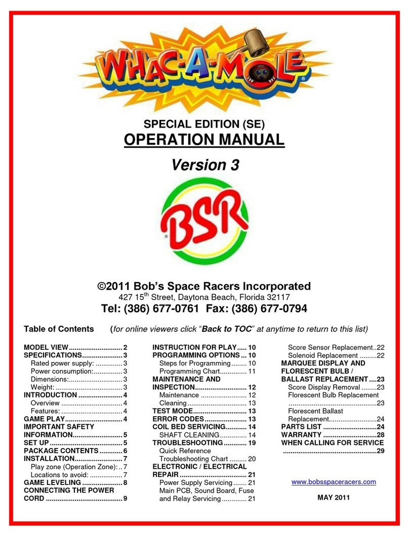 Bob's Space Racers Whac-A-Mole SE Version 3 Operation manual Bob's Space Racers Whac-A-Mole SE Version 3 Operation manual
