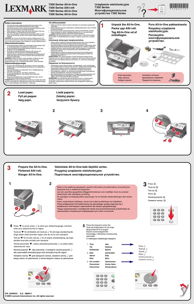 Lexmark 7300 Series setup sheet