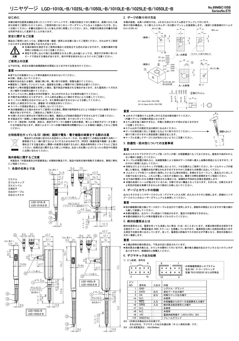 Mitutoyo LGD-1010L-B quick start guide