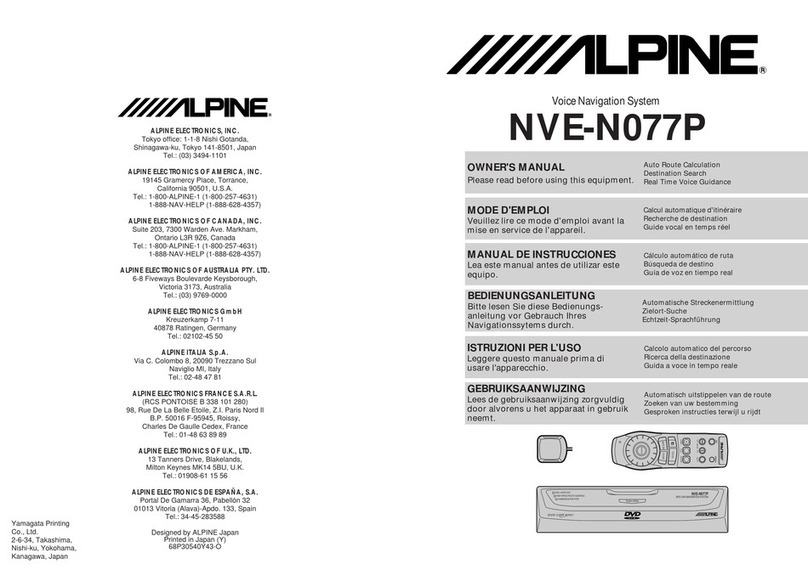 Alpine NVE-N077P User manual