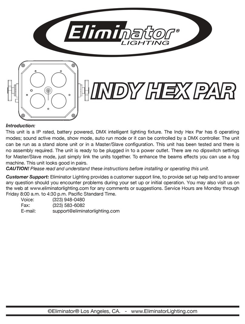 Eliminator Lighting INDY HEX PAR User manual
