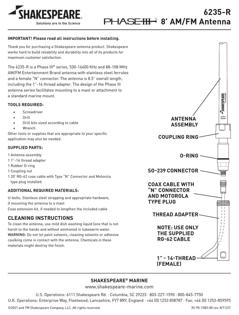 Shakespeare Electronic PHASE III 6235-R User manual Shakespeare Electronic PHASE III 6235-R User manual