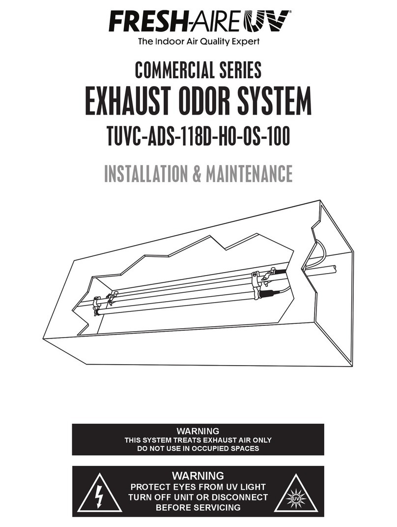 Fresh-Aire UV TUVC-ADS-118D-HO-OS-100 Installation & maintenance