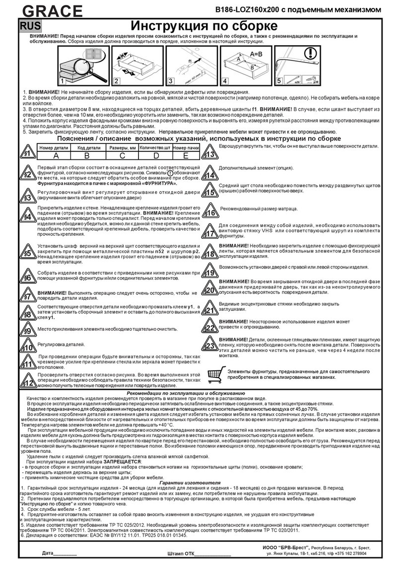 BLACK RED WHITE GRACE B186-LOZ160x200 User manual