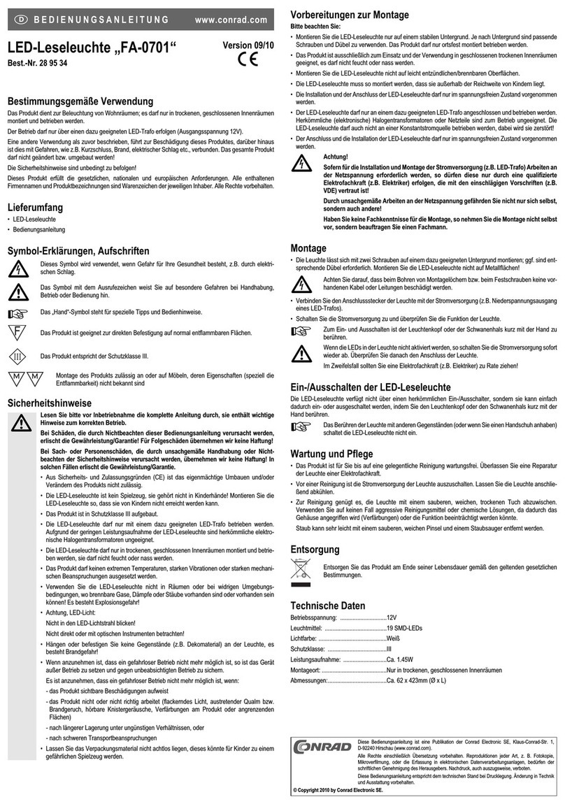 Conrad FA-0701 User manual