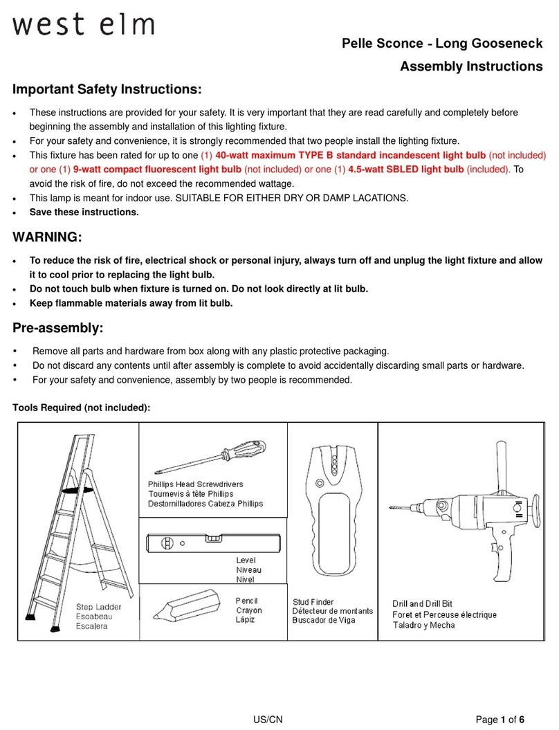 West Elm Pelle Sconce Long Gooseneck User manual West Elm Pelle Sconce Long Gooseneck User manual