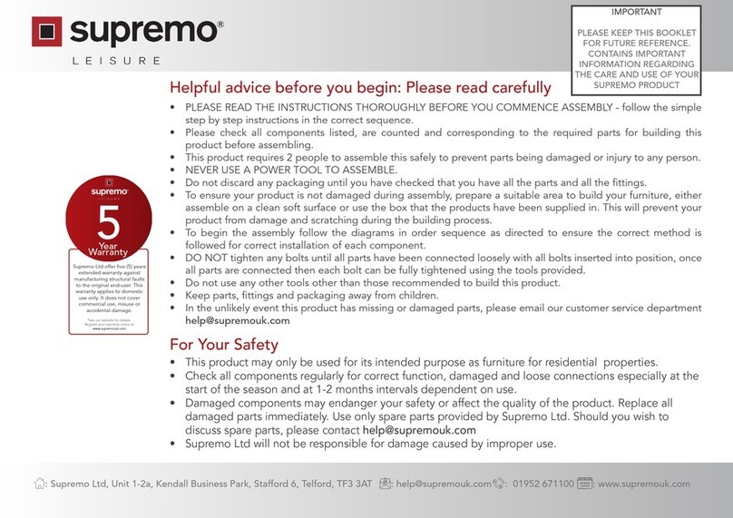 supremo LEISURE Corner Modular (L-Shaped) Set Assembly instruction