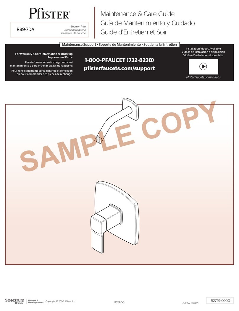 Spectrum Brands Pfister Deckard R89-7DA Maintenance & Care Guide