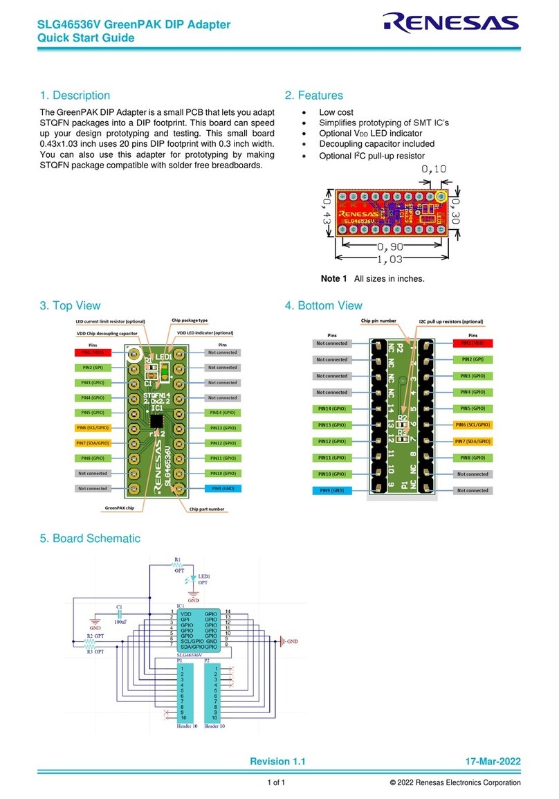 Renesas GreenPAK DIP Adapter User manual