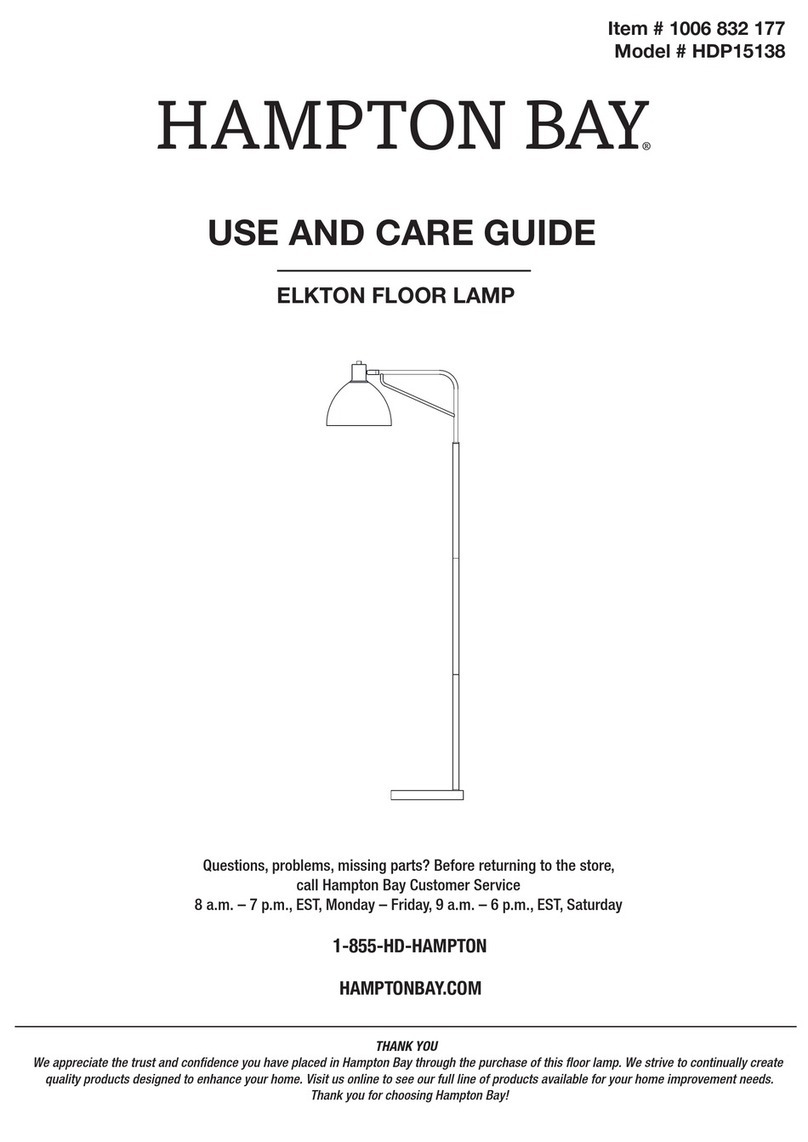 HAMPTON BAY ELKTON HDP15138 Use and care guide