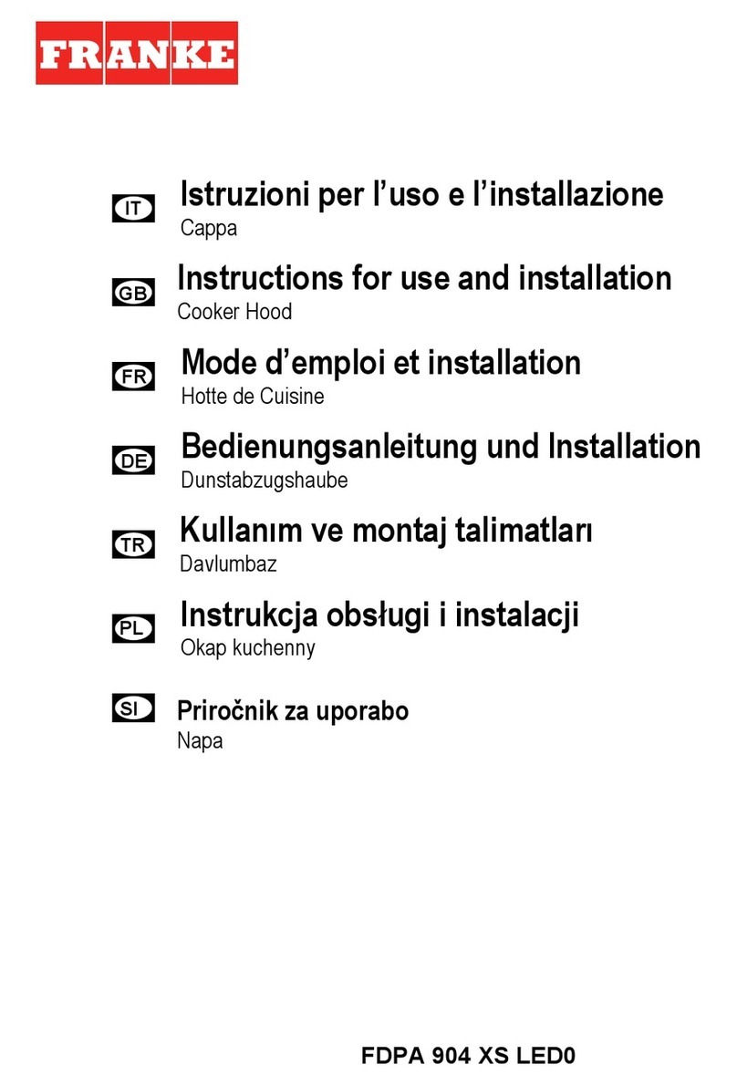 Franke FDPA 904 XS LED0 Instructions for use and installation