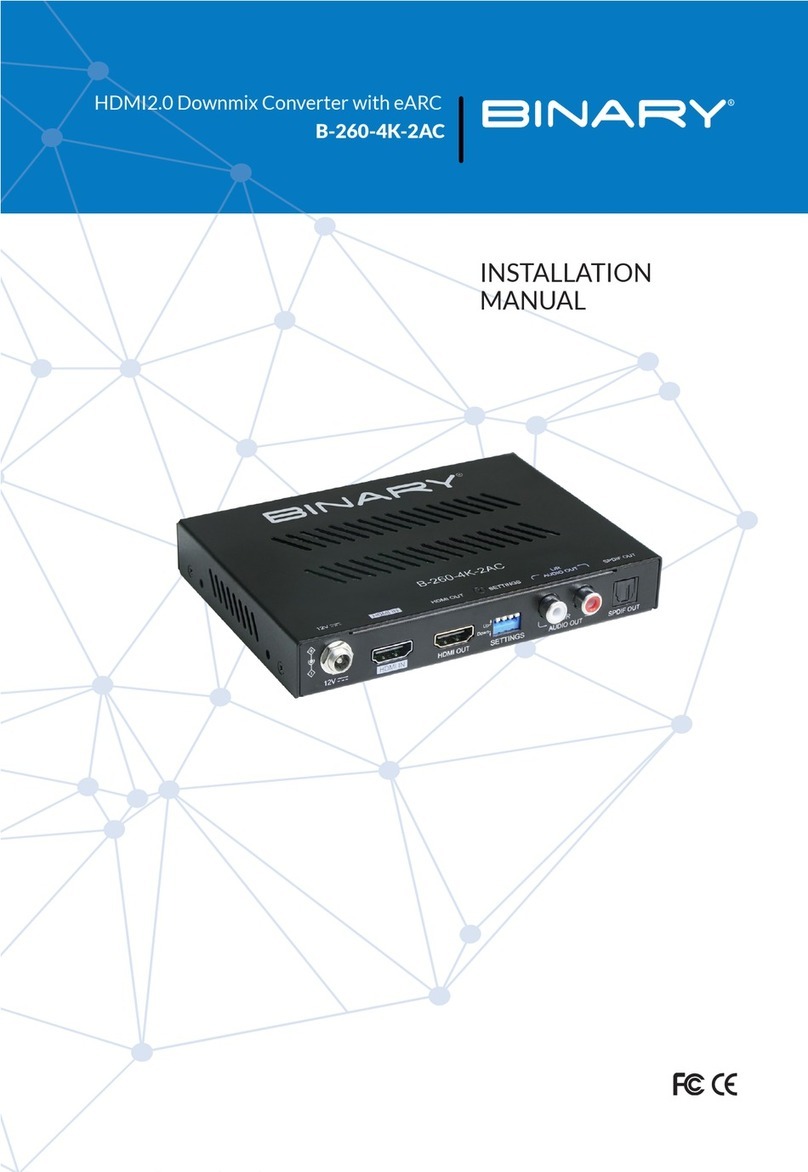 Binary B-260-4K-2AC installation manual