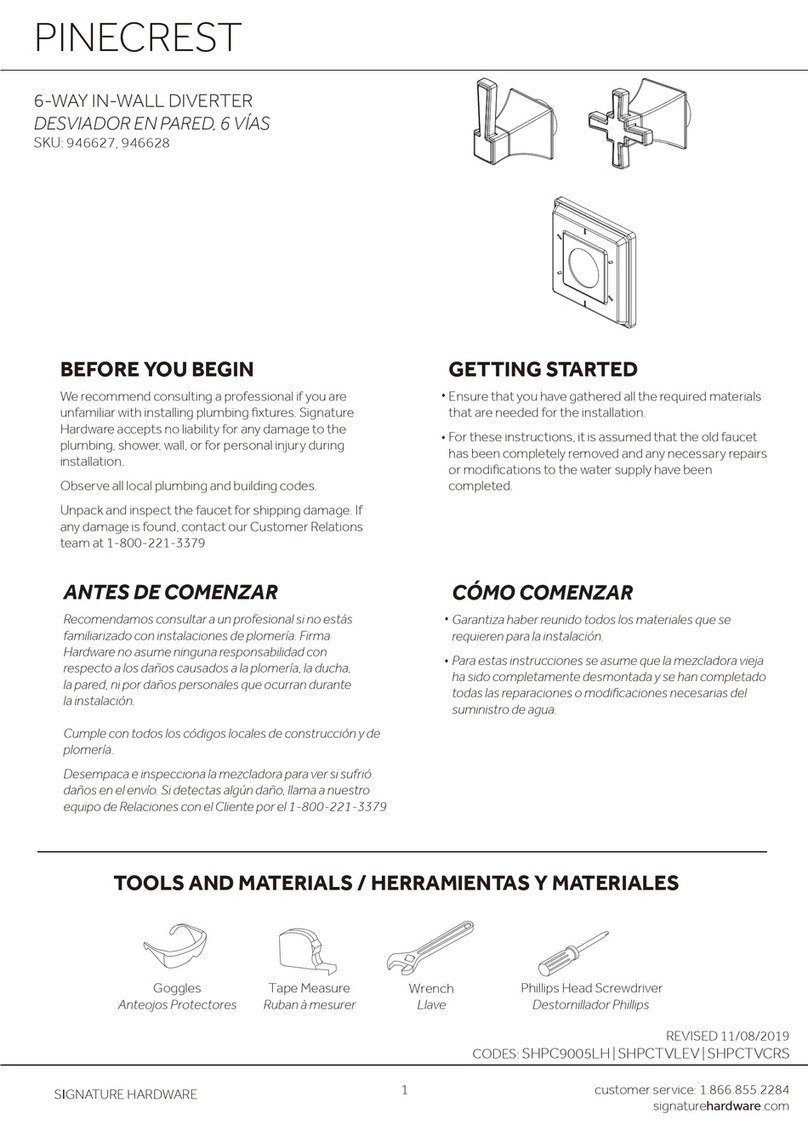 Signature Hardware PINECREST 946627 quick start guide