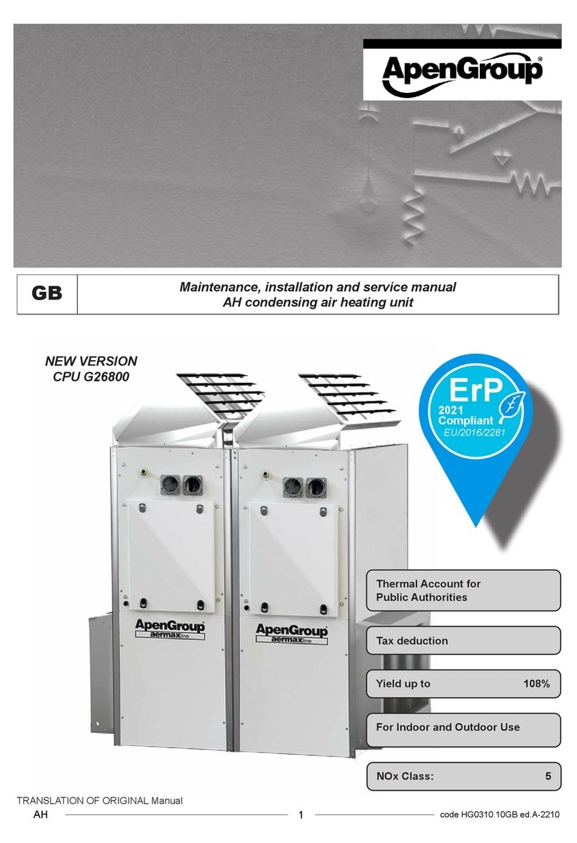 ApenGroup AH condensing air heating unit Manual