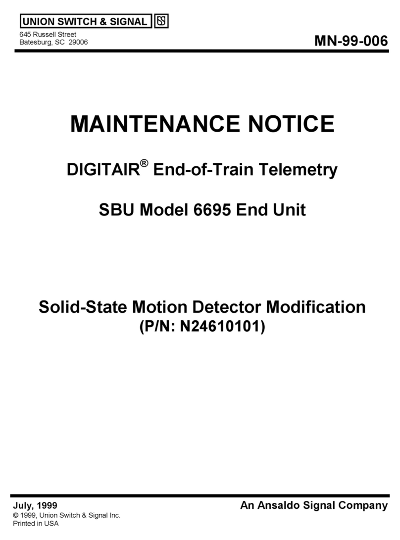 Union Switch & Signal DIGITAIR 6695 Maintenance notice