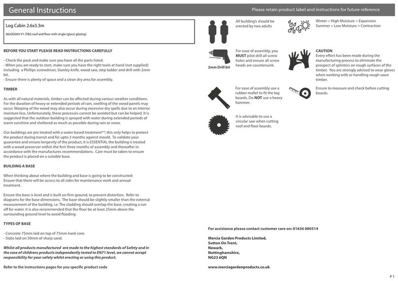 Mercia Garden Products 06LOG003-V1 Instruction manual