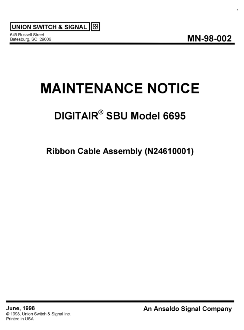 Union Switch & Signal DIGITAIR 6695 Maintenance notice