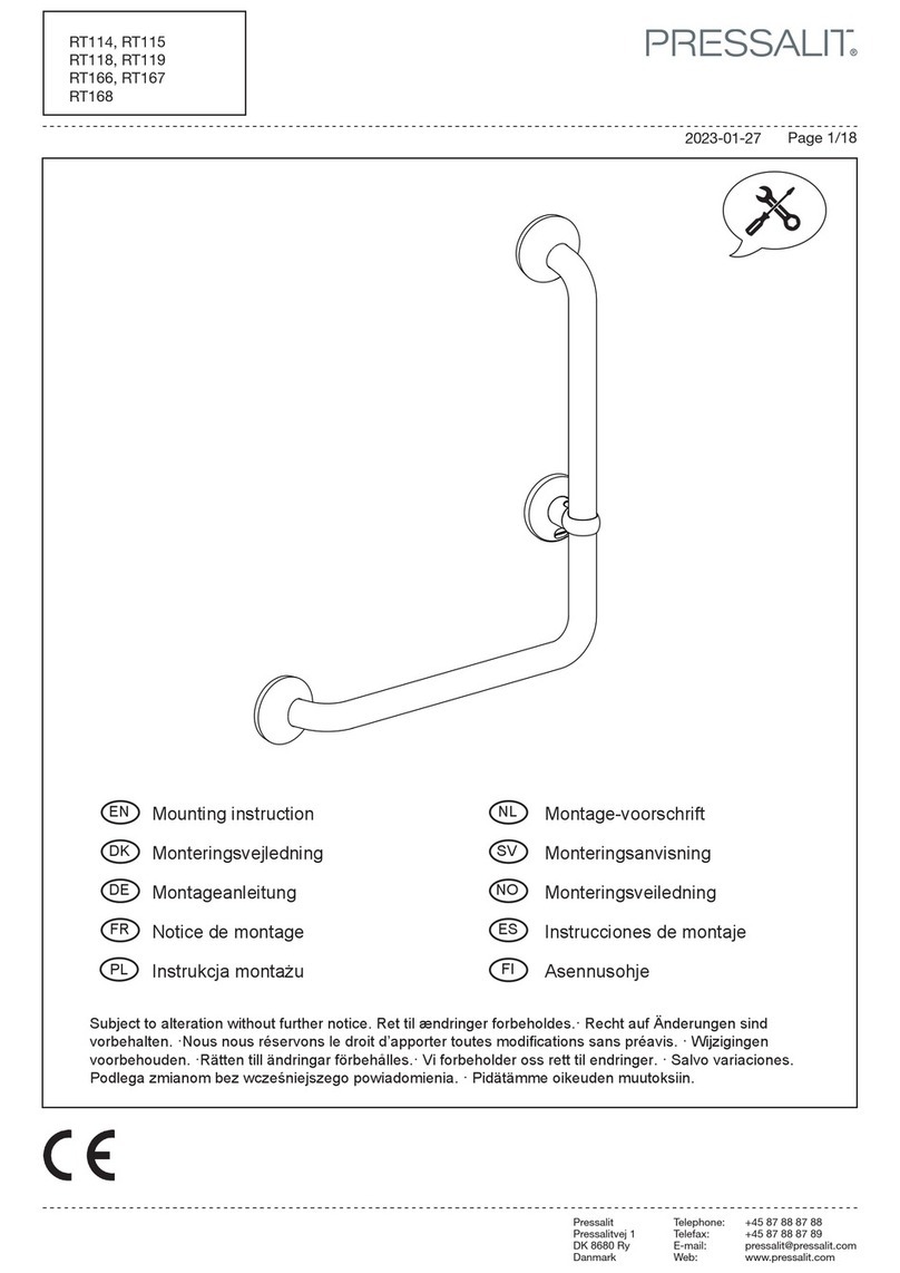 Pressalit PLUS RT114 Mounting instruction