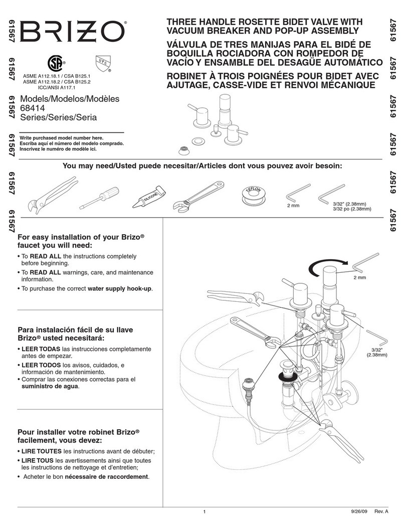 Brizo 68414 Series quick start guide Brizo 68414 Series quick start guide