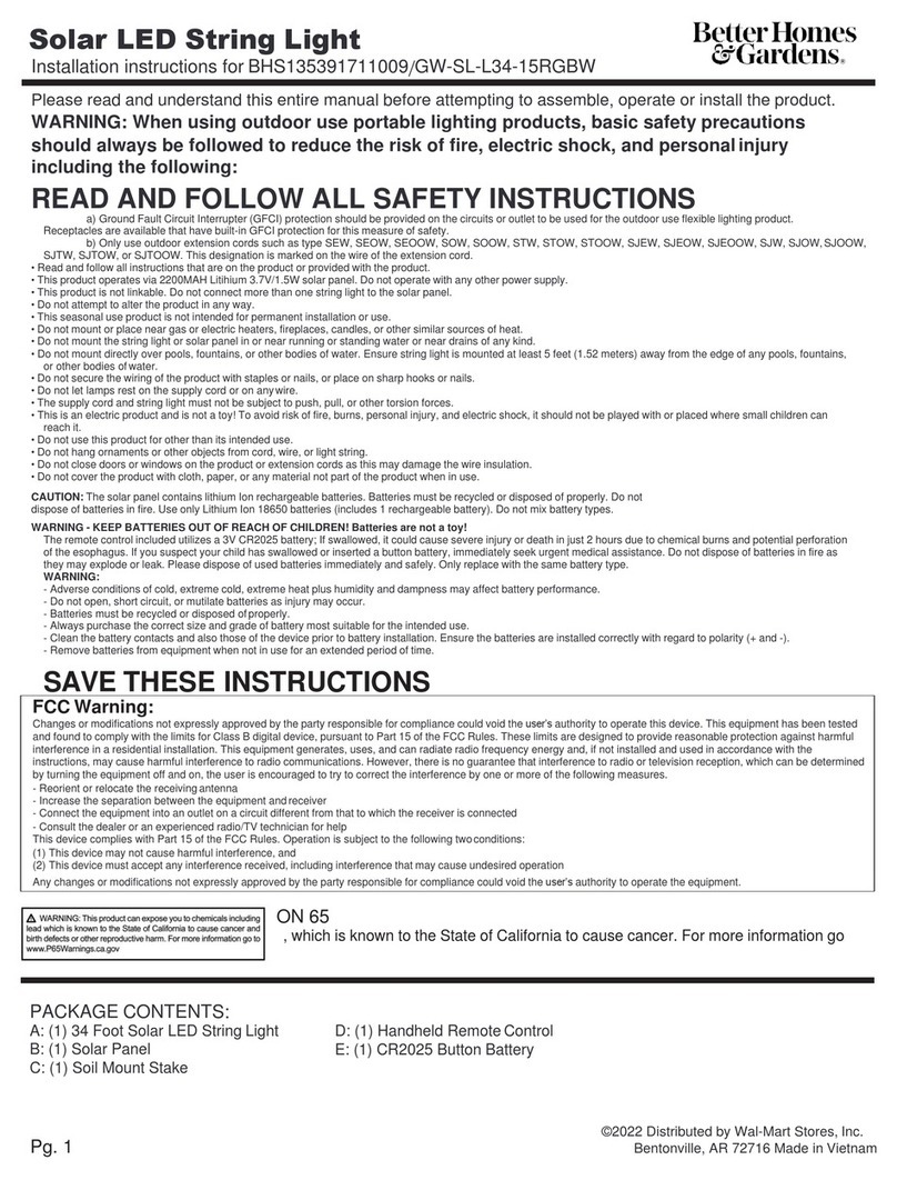 Better Homes and Gardens BHS135391711009 installation instructions