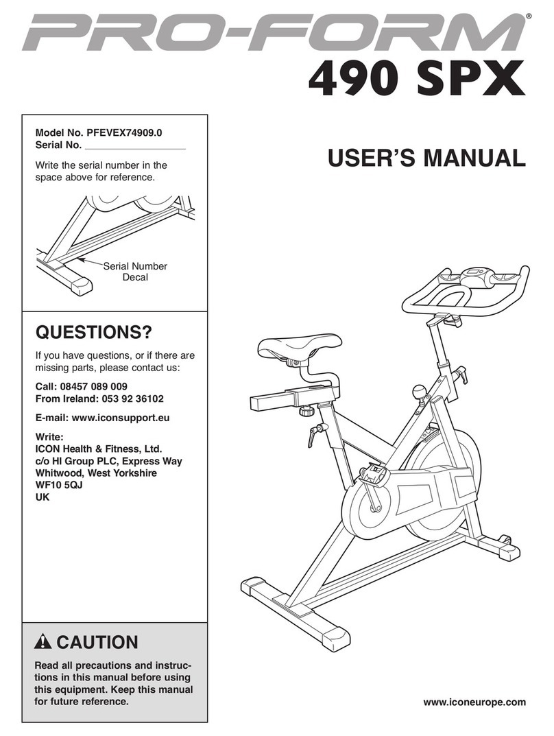 Pro-Form 490 SPX user manual