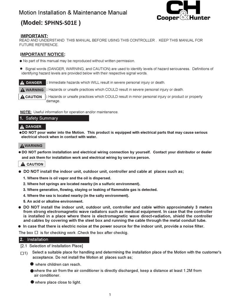 Cooper & Hunter SPHNS-S01E Instruction Manual