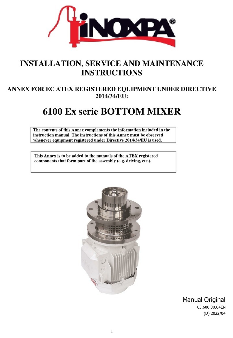 INOXPA 6100 Ex Series Installation, service and maintenance instructions