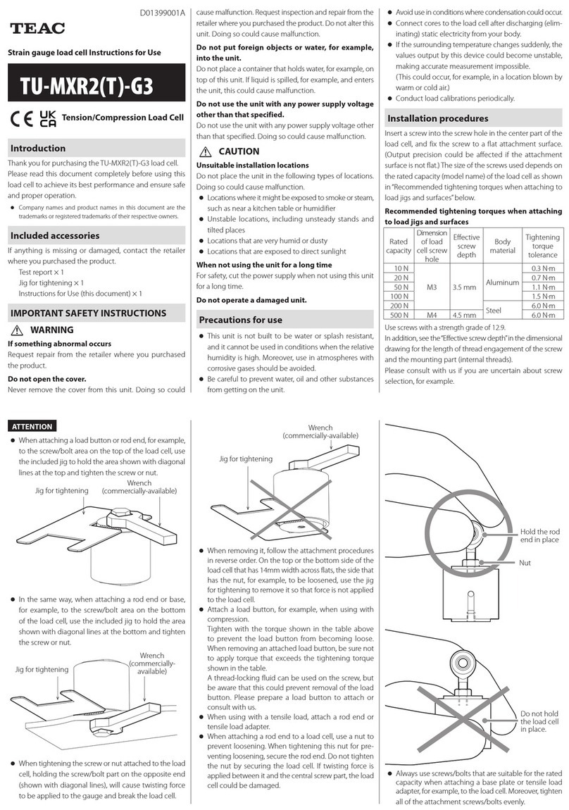 Teac TU-MXR2(T)-G3 Instructions for use