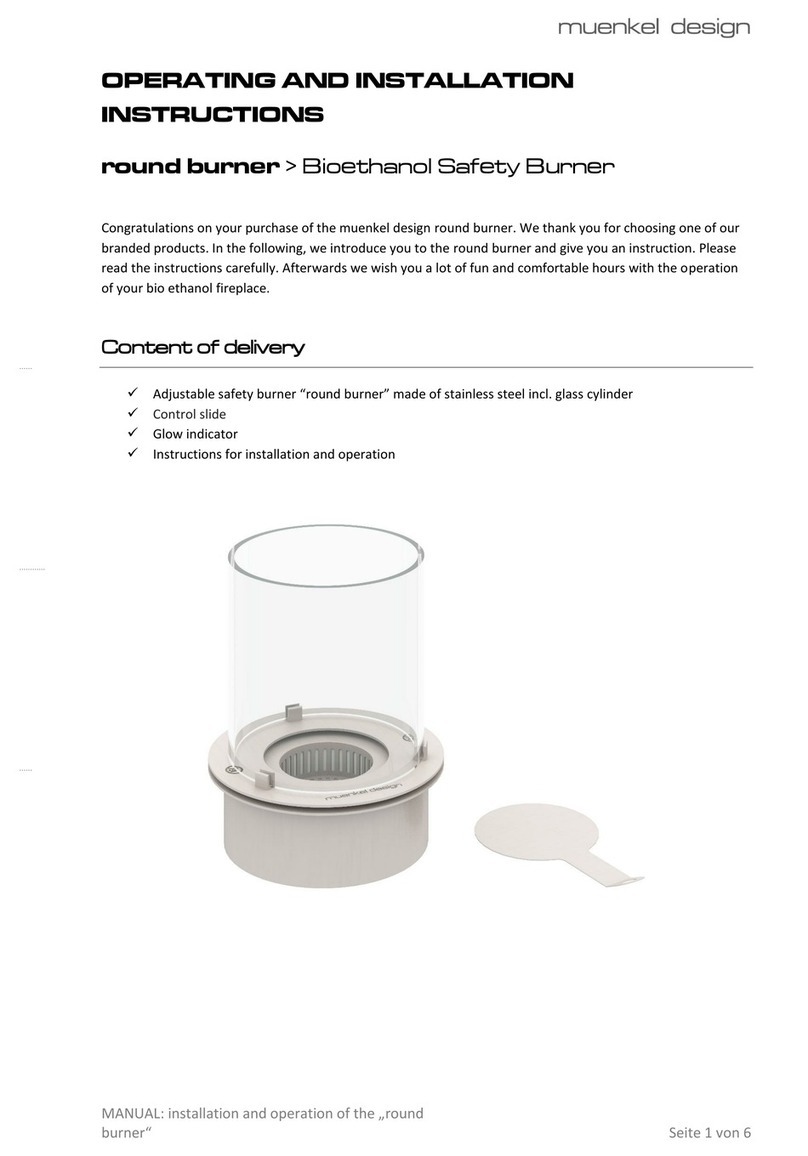 muenkel design round burner Operating and installation instructions
