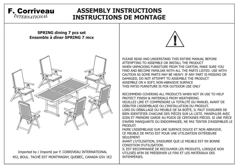 F. CORRIVEAU INTERNATIONAL SPRING Assembly instructions F. CORRIVEAU INTERNATIONAL SPRING Assembly instructions