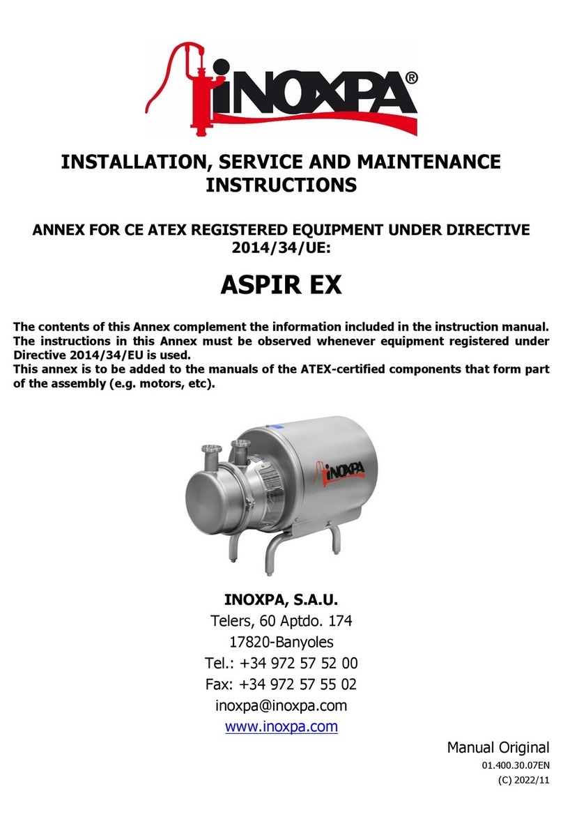 INOXPA ASPIR EX Installation, service and maintenance instructions