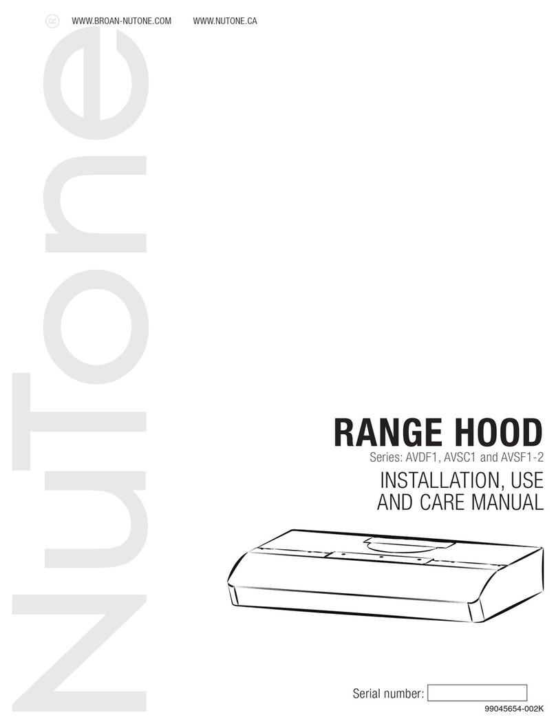 NuTone AVSC1 Series Instruction and safety manual
