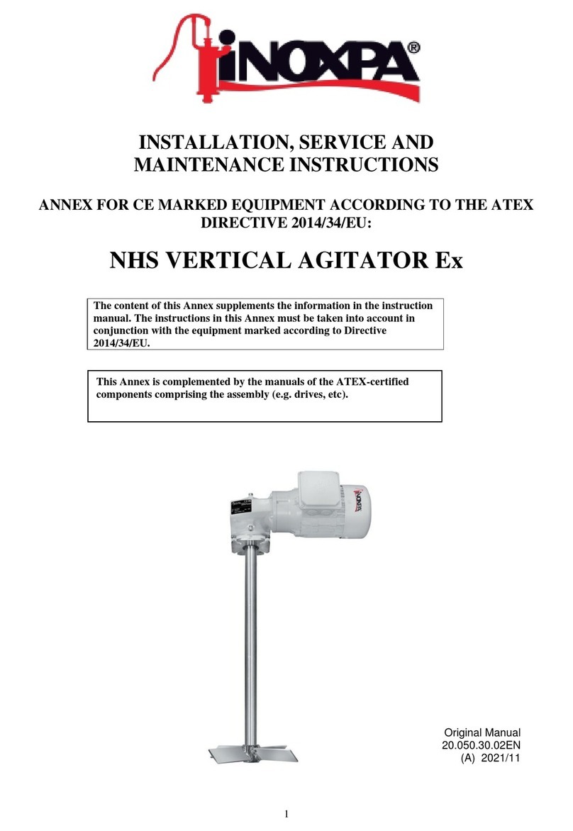 INOXPA NHS VERTICAL AGITATOR Ex Manual