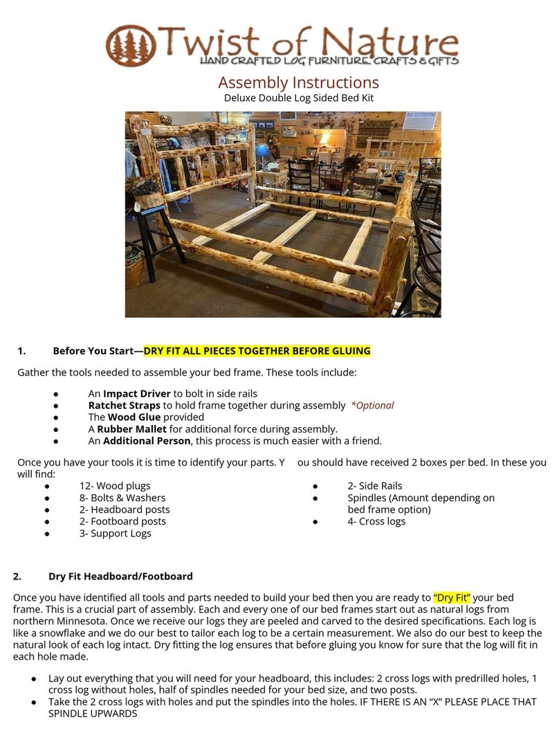 Twist of Nature Deluxe Double Log Sided Bed Assembly instructions