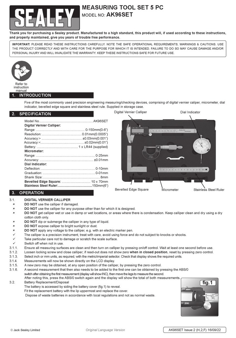 Sealey AK96SET quick start guide