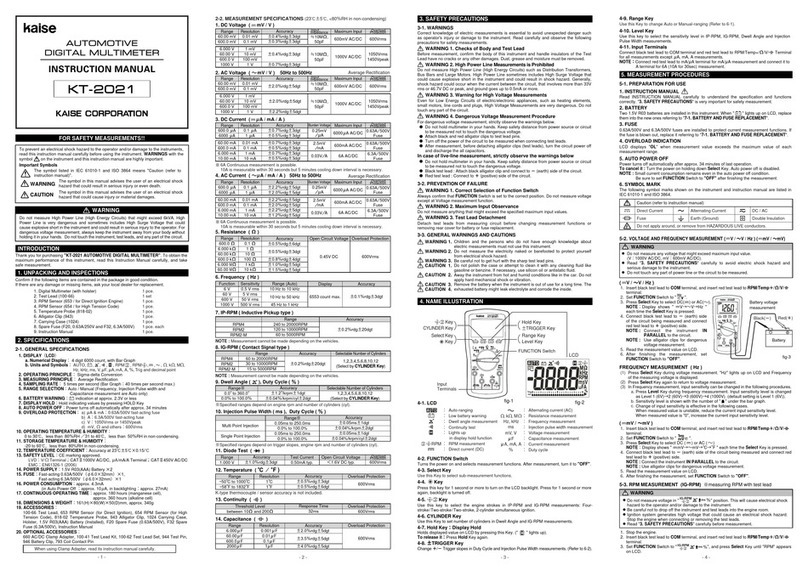 Kaise KT-2021 instruction manual
