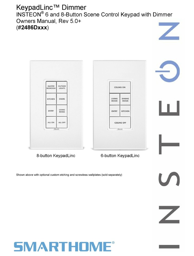 smart home KeypadLinc INSTEON 2486D Series owner's manual