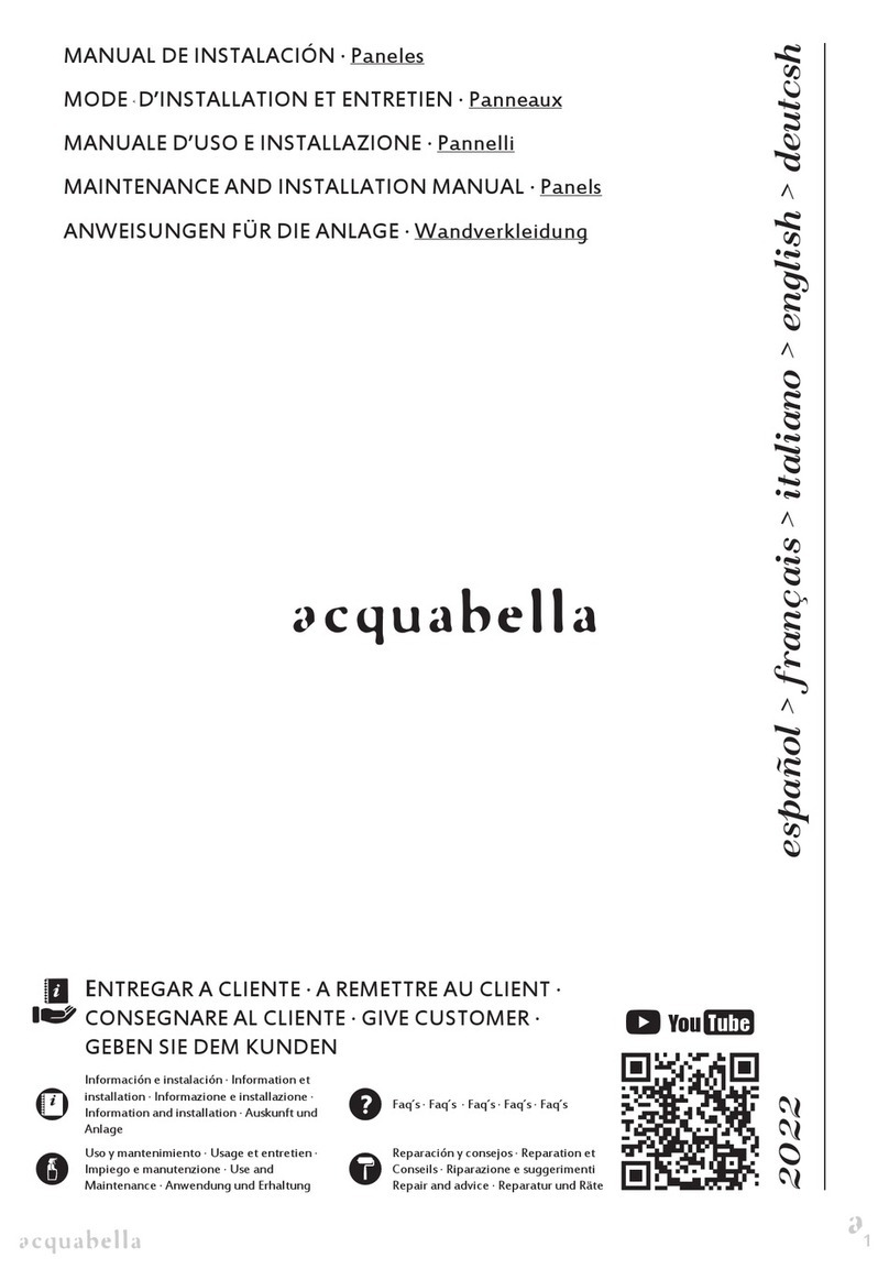 Acquabella HERA Maintenance and installation manual Acquabella HERA Maintenance and installation manual