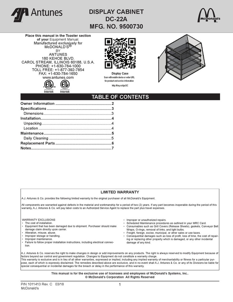 Antunes McDonalds DC-22A owner's manual