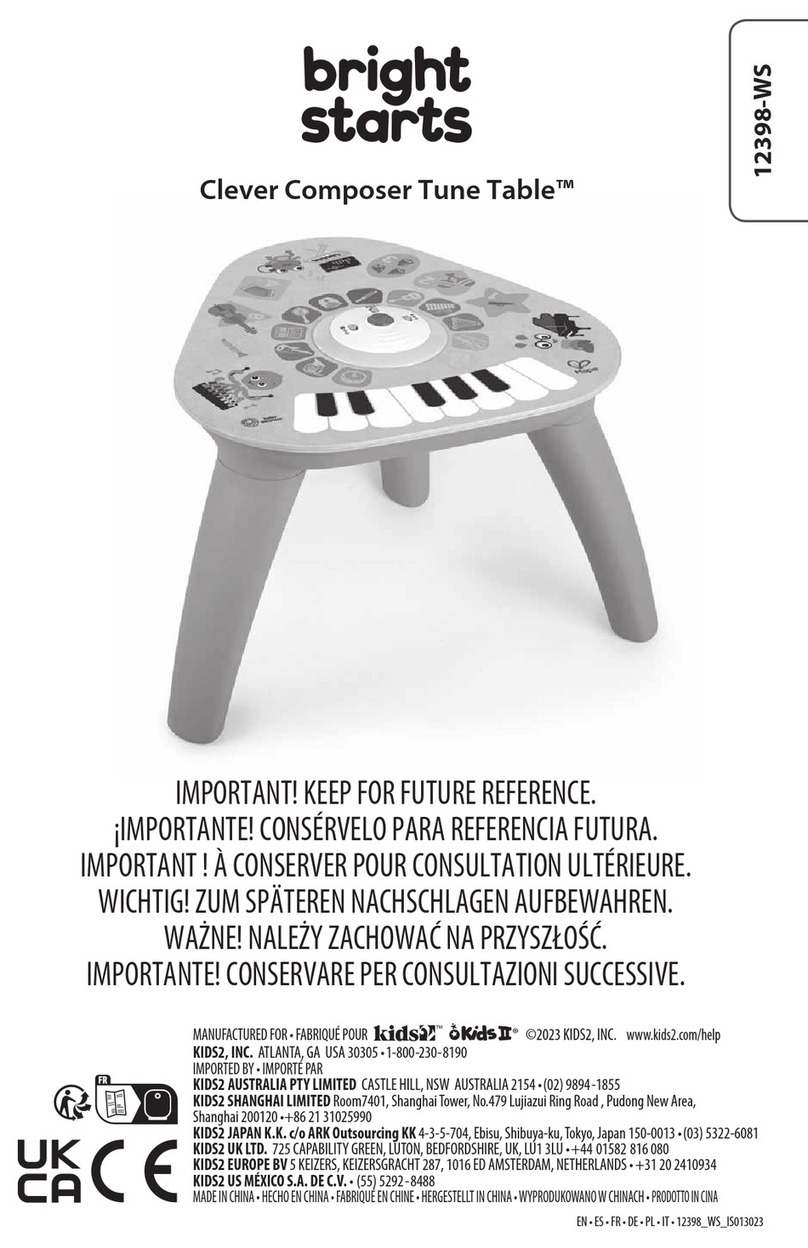Bright Starts Clever Composer Tune Table 12398-WS User manual Bright Starts Clever Composer Tune Table 12398-WS User manual