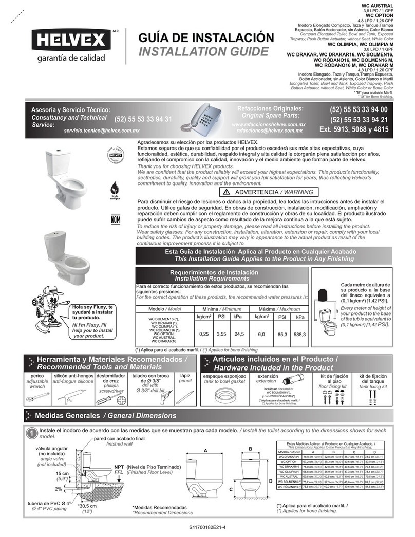 Helvex WC AUSTRAL User manual