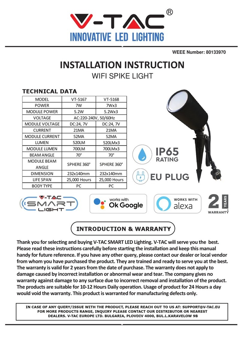 V-TAC VT-5167 Installation instruction