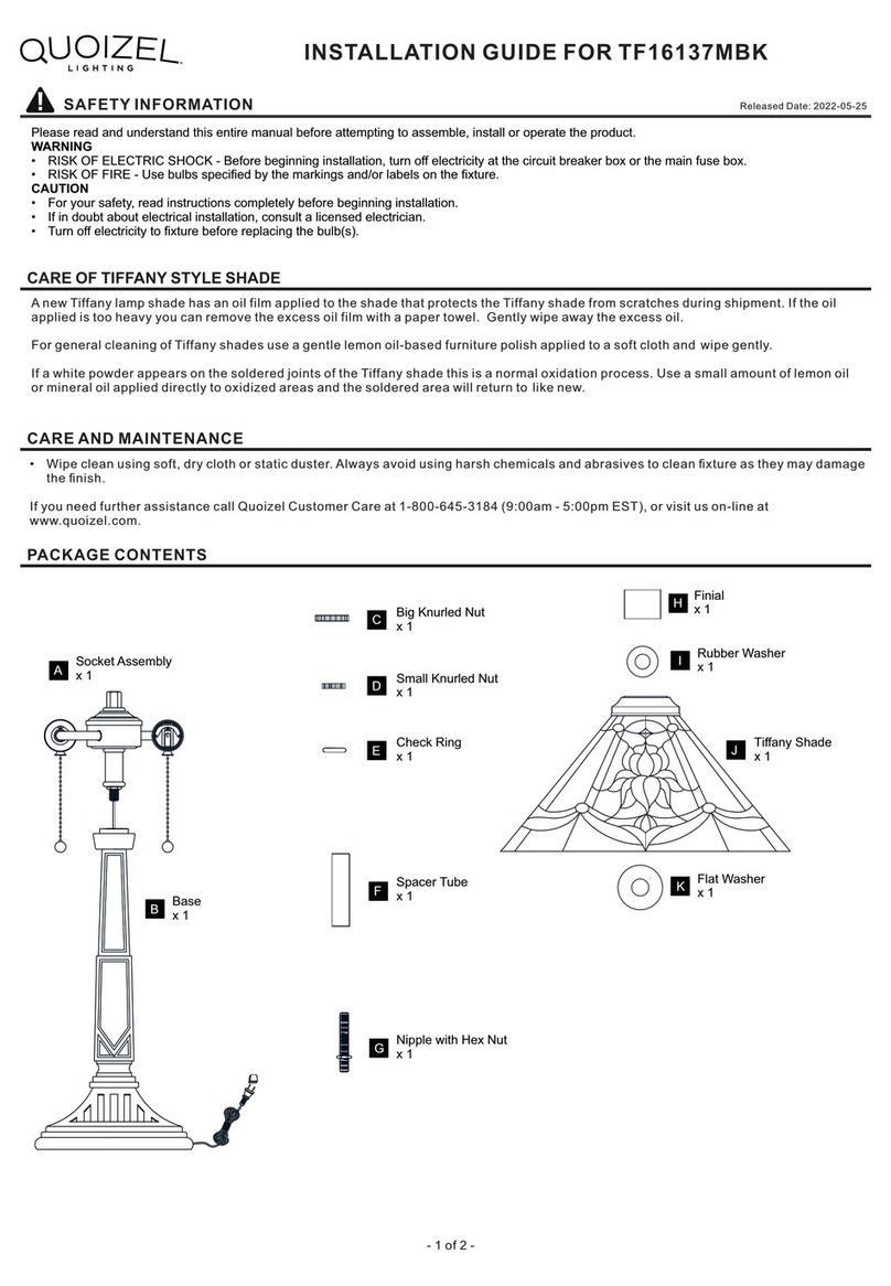 Quoizel Tiffany TF16137MBK installation guide