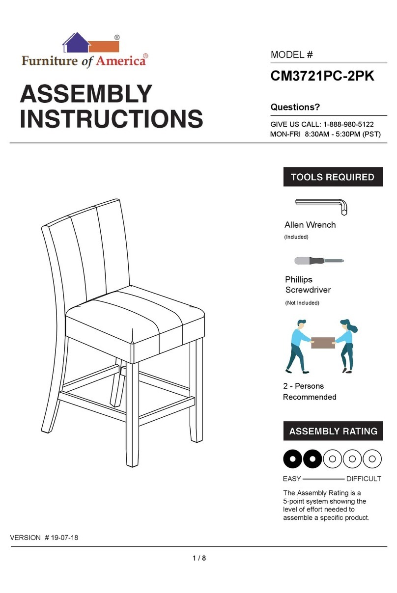 Furniture of America CM3721PC-2PK Assembly instructions