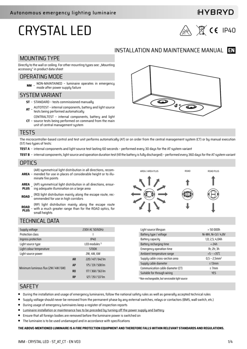 HYBRYD CRYSTAL LED Installation and maintenance manual