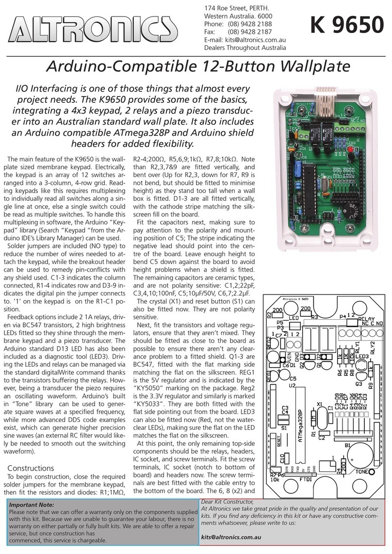 Altronics K 9650 User manual