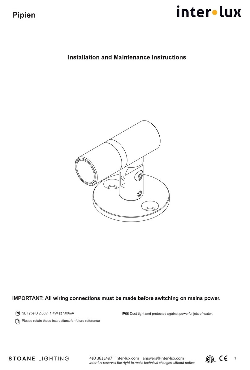 Stoane Lighting inter-lux Pipien Installation and maintenance instructions