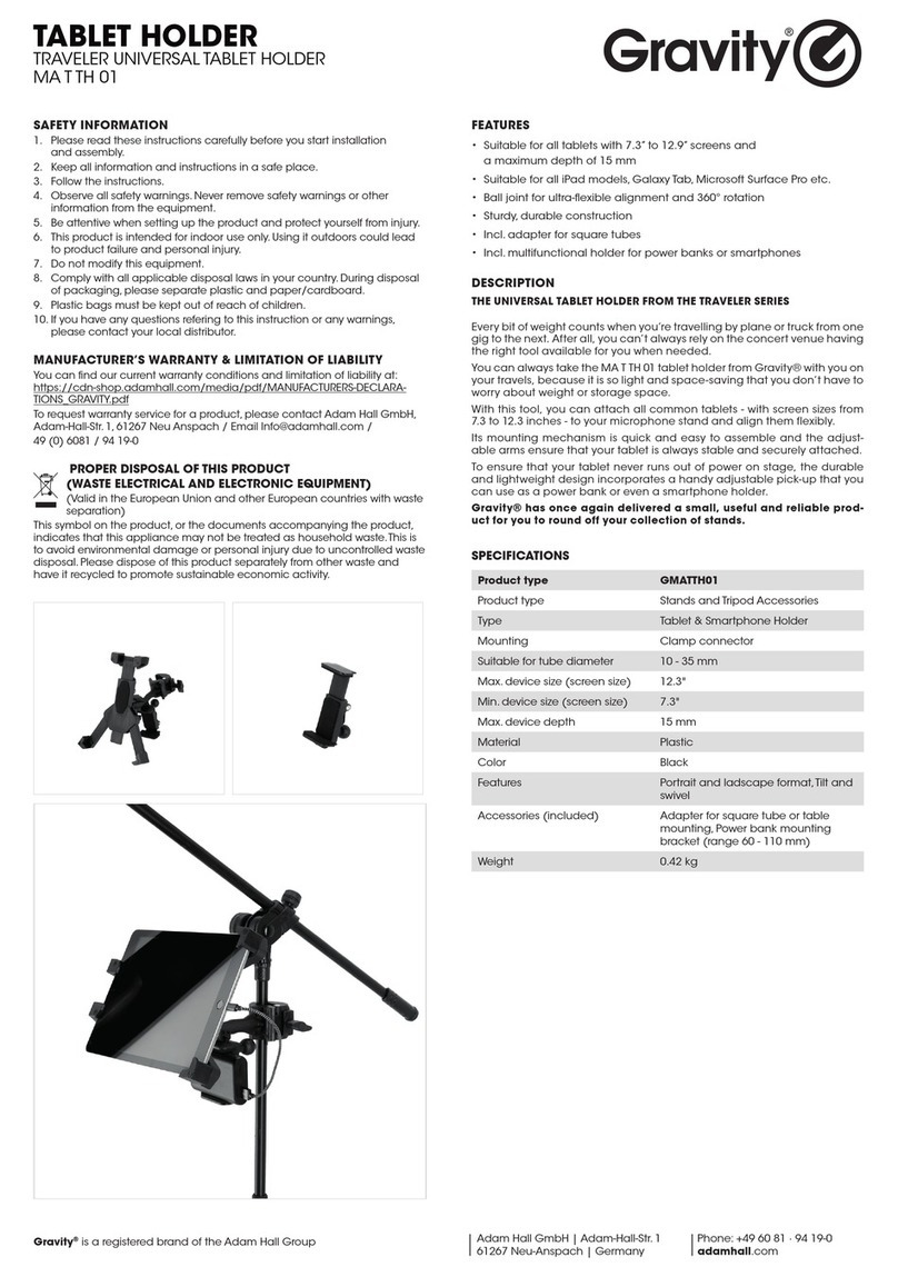 Adam Hall Gravity MA T TH 01 User manual